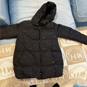 Mayoral Black Heart Pattern Puffer Jacket